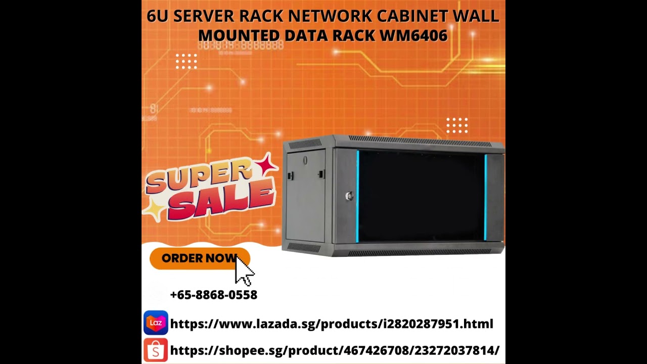 6U Server Rack Network Cabinet Wall Mounted Data Rack