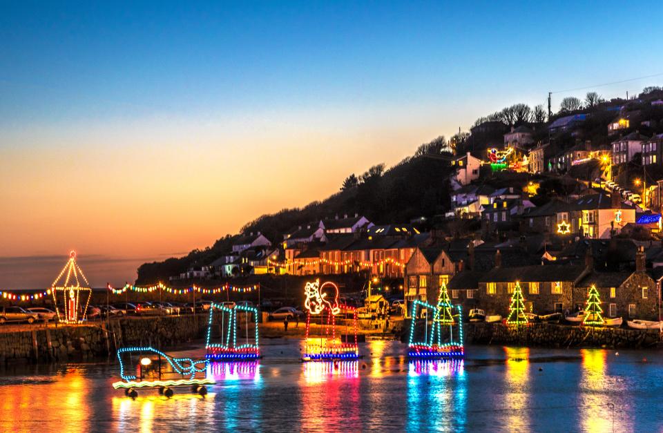 The lights decorate the harbour and appear from mid December to early January