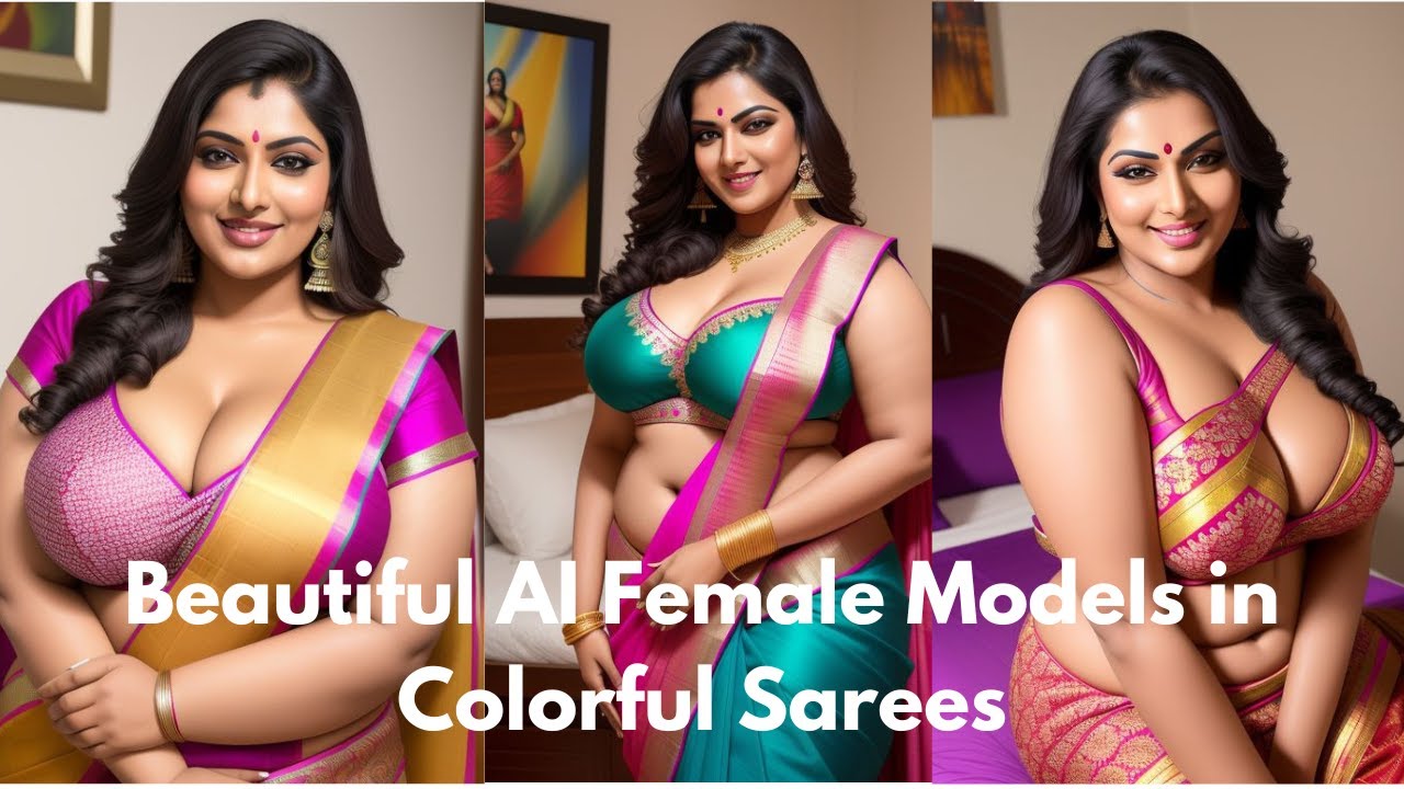 Beautiful AI Female Models in Colorful Saree Outfits! Must See!