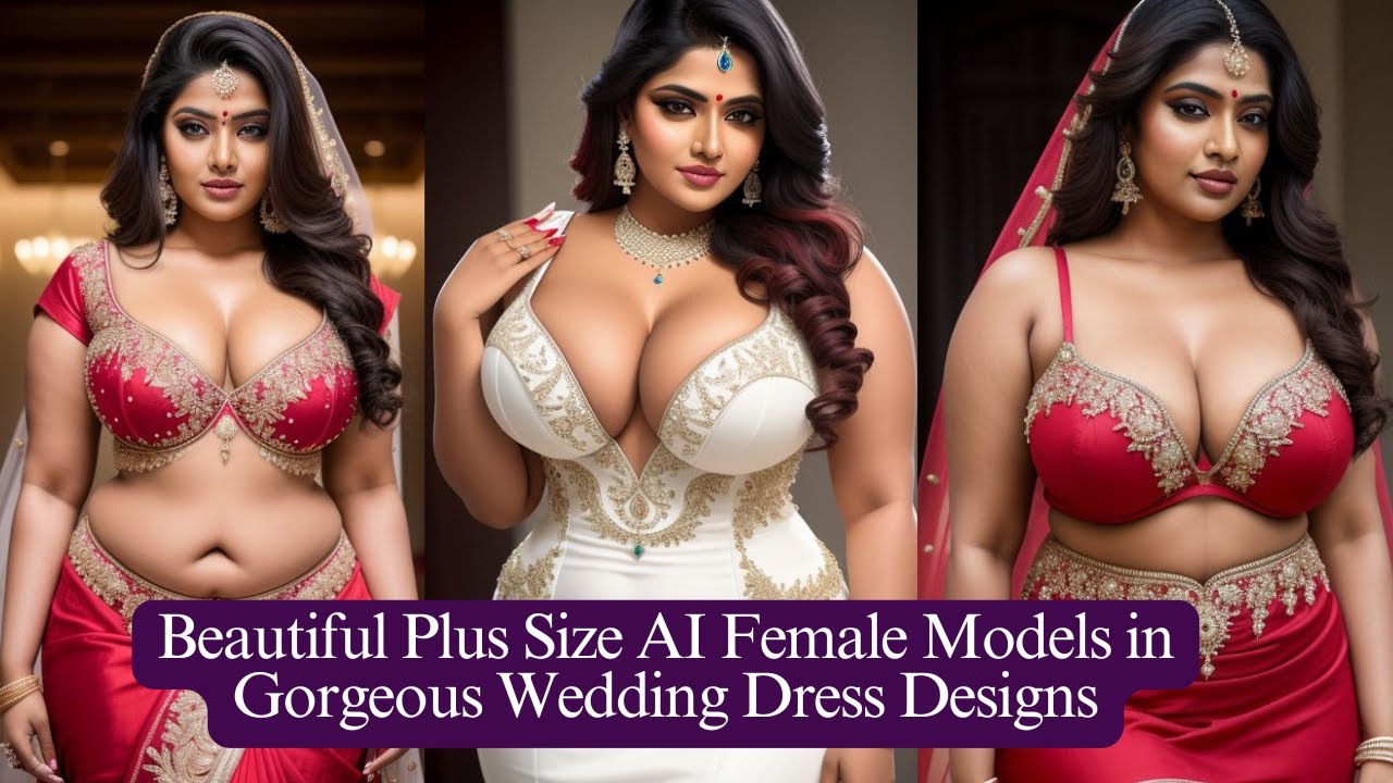 Beautiful Plus Size AI Female Models in Gorgeous Wedding Dress Designs Part I