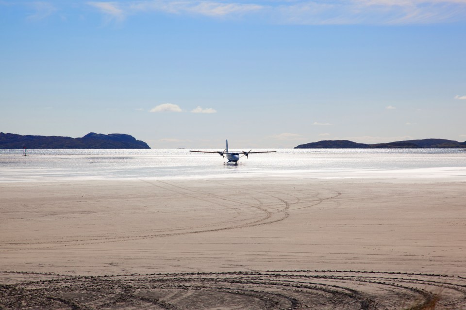 The runway at Cockle Strand disappears at high tide