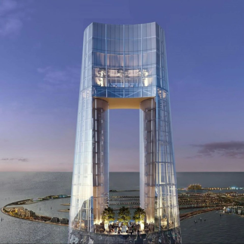 The hollow dome at the top will house a number of restaurants, an infinity pool and a panoramic viewing area