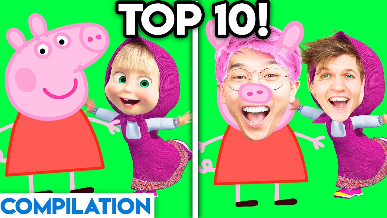 MOVIES & TV SHOWS WITH ZERO BUDGET! (Peppy Piggy, Masha & The Bear, TOP 10 LANKYBOX COMPILATION)