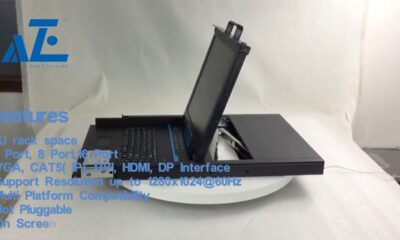 AZE Rack-Mount LCD KVM Console Switch Solutions for Server Rack Enclosure