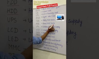 Computer Full Forms ? Full form of RAM, ROM, BIOS, PROM, CD, DVD, LCD, FDD, HDD, CPU, UPS ? #shorts