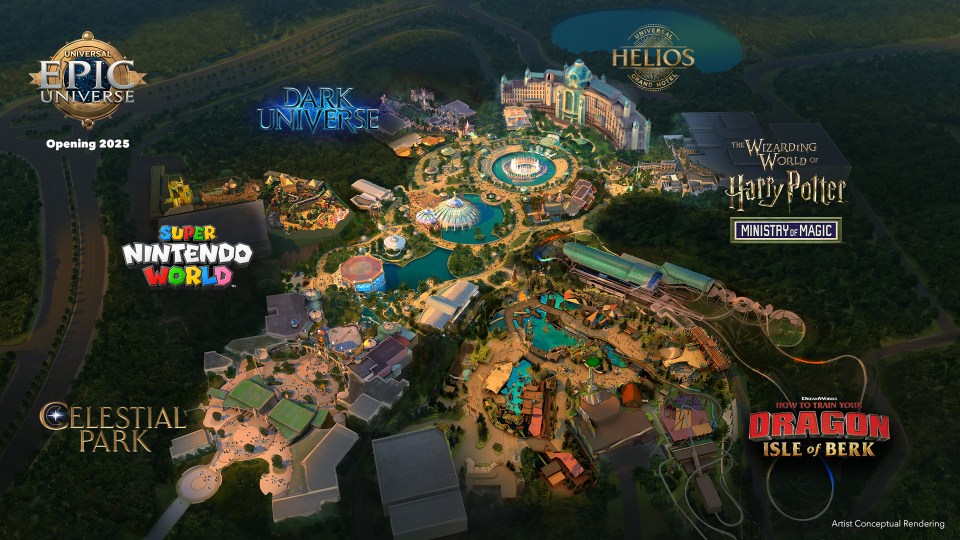 The huge theme park will have five themed lands