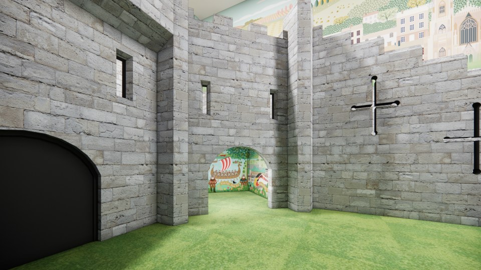 The new family lounge will feature a children's play area based on York's historic walls