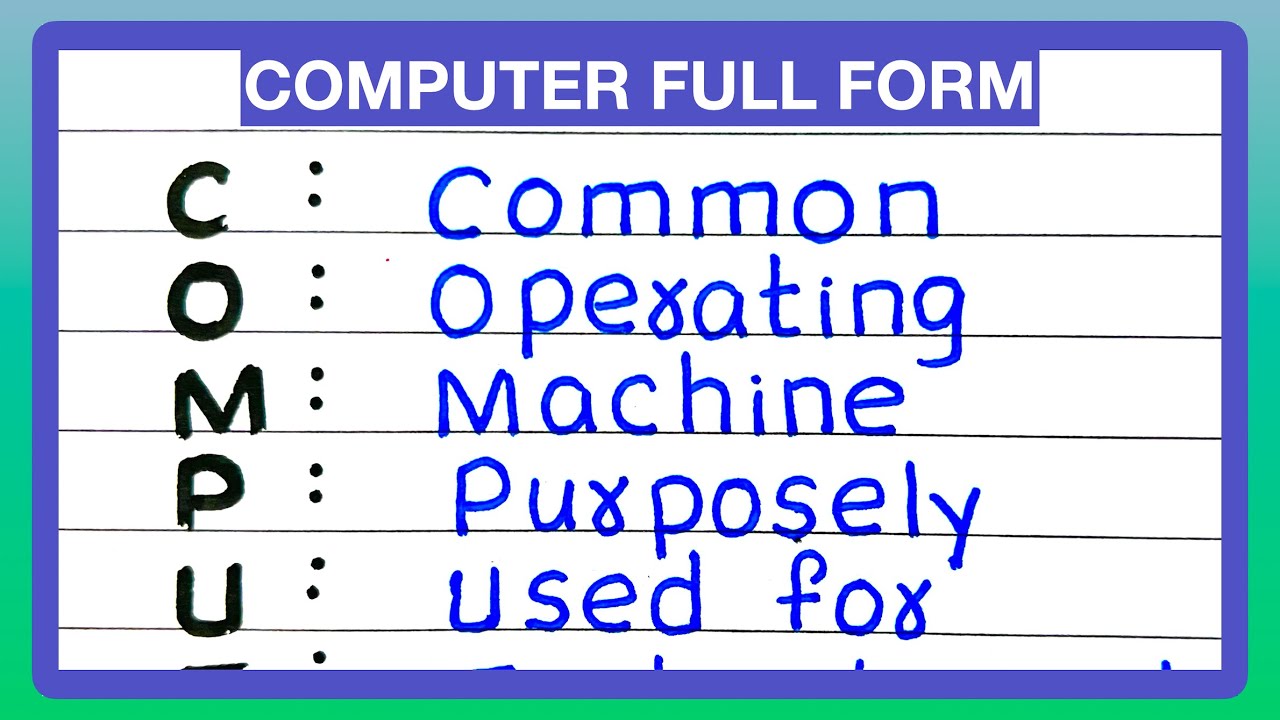 FULL FORM OF COMPUTER | A SHORT VIDEO