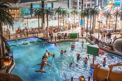 There are several pools in the water park, including an activity pool