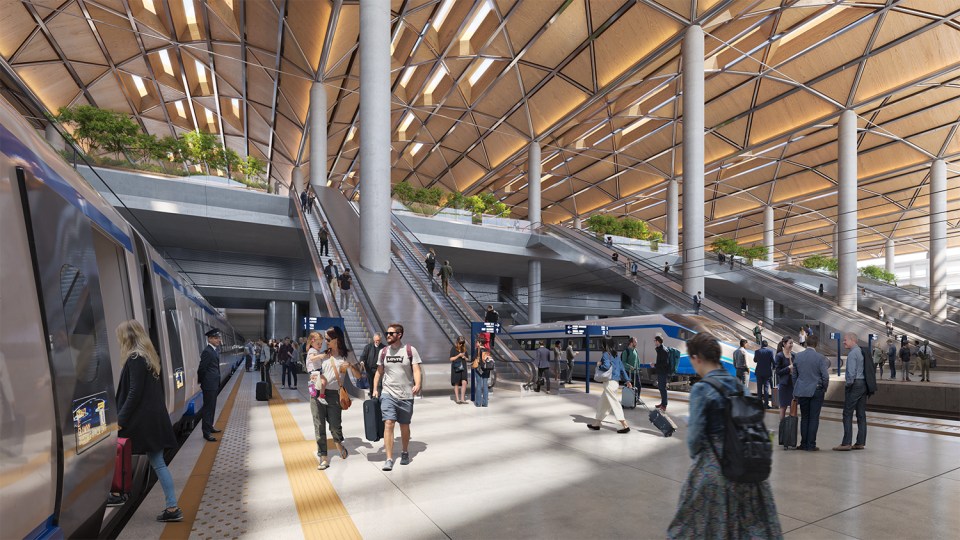 The huge new airport will have its own train station