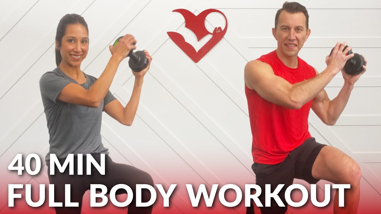 Dumbbell Full Body Workout at Home Strength Training - 40 Minute Total Body Workout with Weights