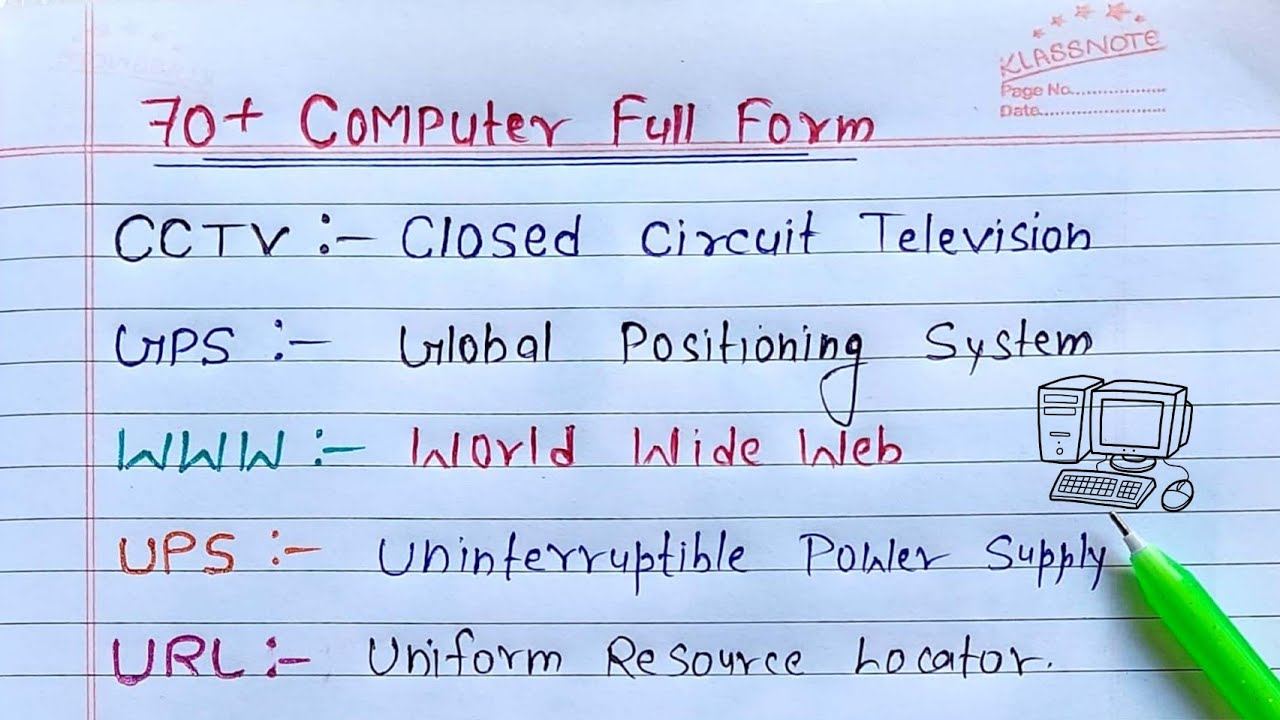 70+ Most Commonly used Computer Full Form | Computer full form