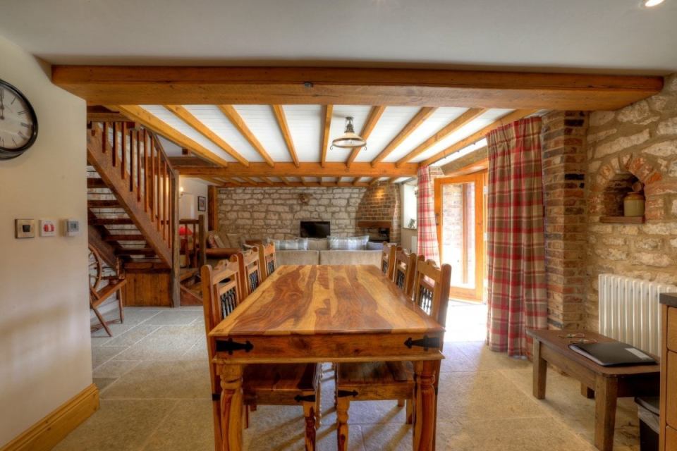 There are plenty of period features including its wooden beams