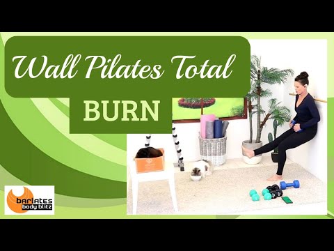 35 min Wall Pilates with Dumbbell workout FULL BODY - Barlates Body Blitz Wall Pilates Total Burn