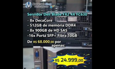 Servidor Blade FX2 - 4X FC630 8x Deca - 512GB - 7.2TB Sas