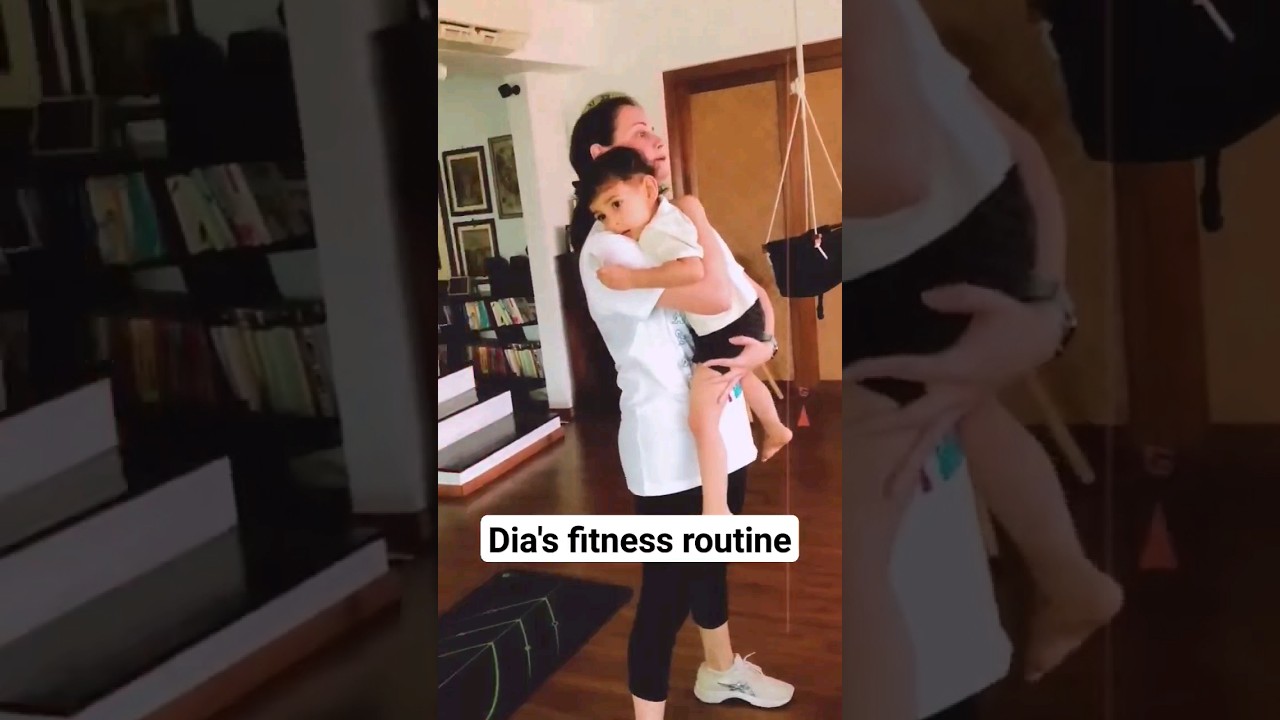 Mom-Son workout duo 💪 #diamirza 's workout with son Azad will make new mommies fitness inspiration