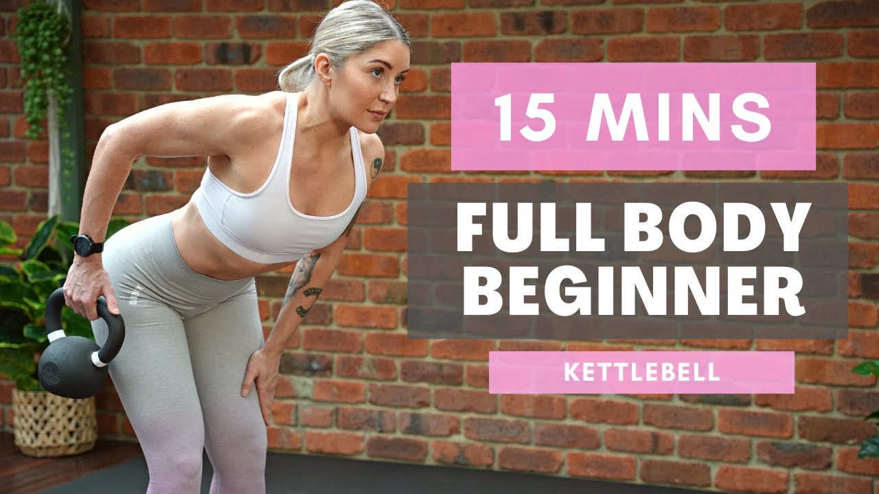 15 Min BEGINNER FULL BODY KETTLEBELL (Vocal Instructions) // NO REPEAT // LOW IMPACT