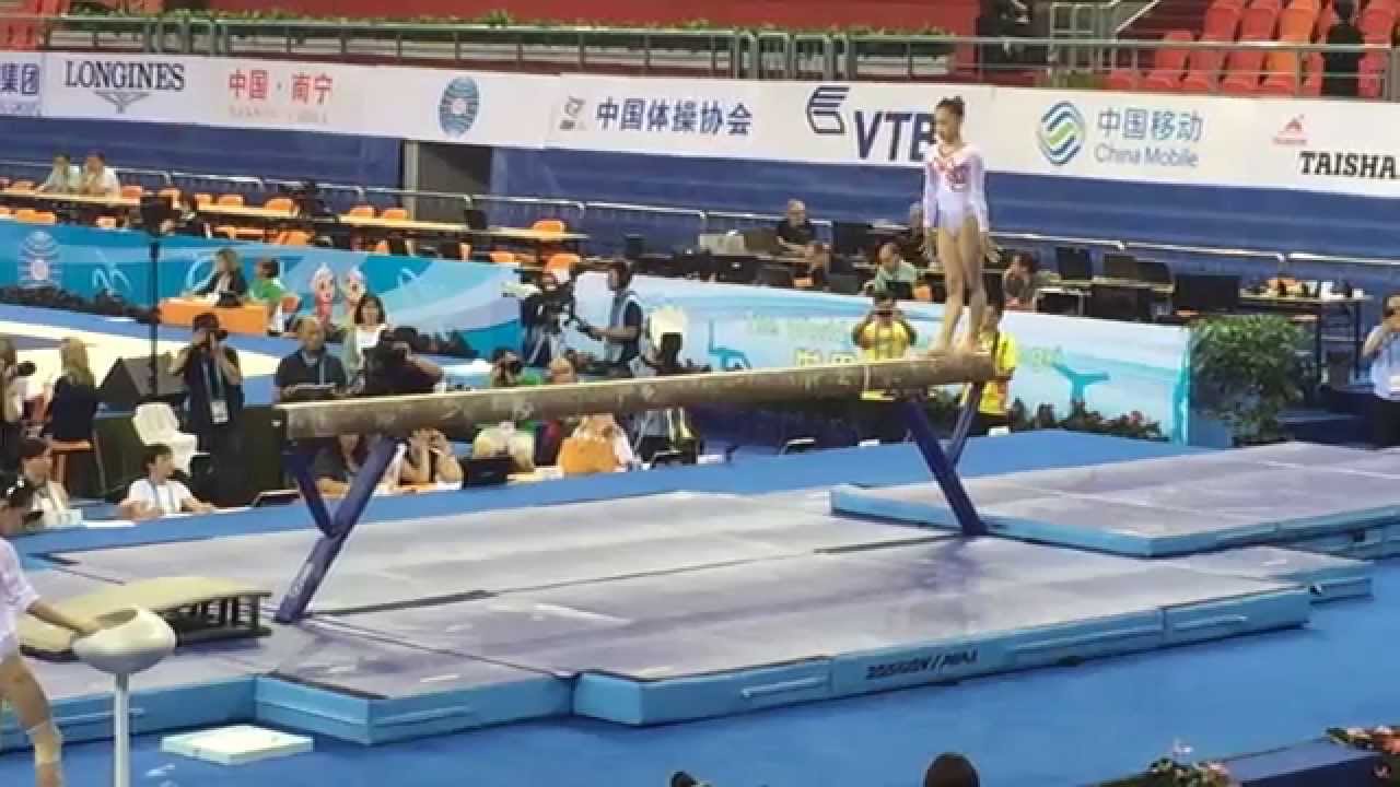 Chinese Women's Podium Training, Beam, 2014 Gymnastics World Championships