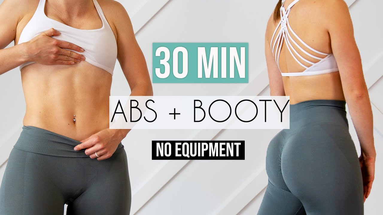 2 in 1 ABS & BOOTY- Home Workout, No Equipment (30 min)