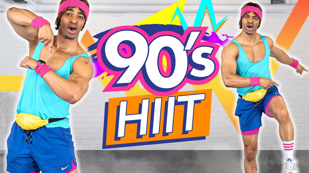 40 MIN Fat Burning HIIT Workout 🔥 BURN 600 CALORIES 🔥 90s Theme Exercises - No Equipment, No Repeat