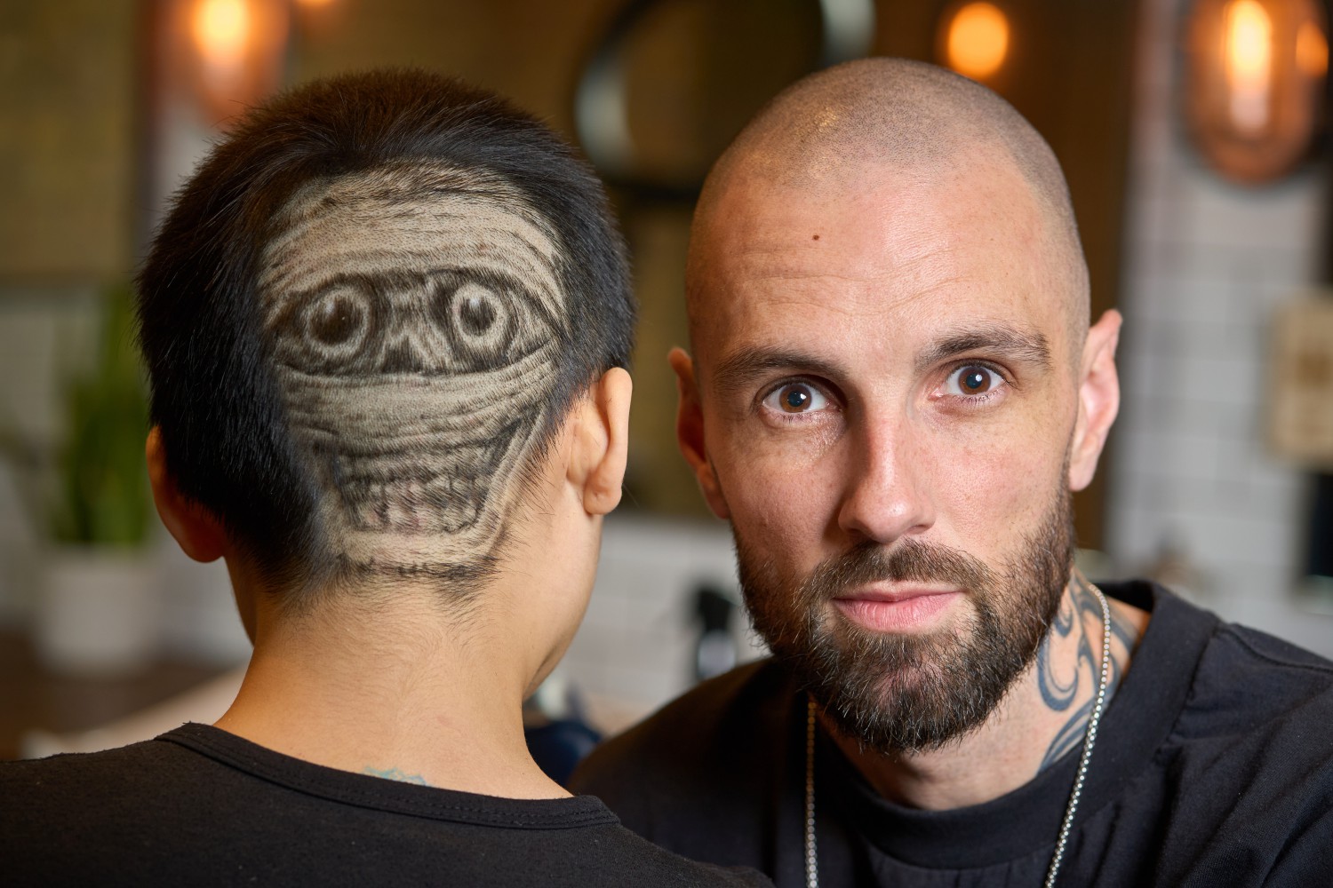 Barbershop offering FREE haircut & wine in 24-hour Halloween offer... by transforming body hair into 'frightening art'