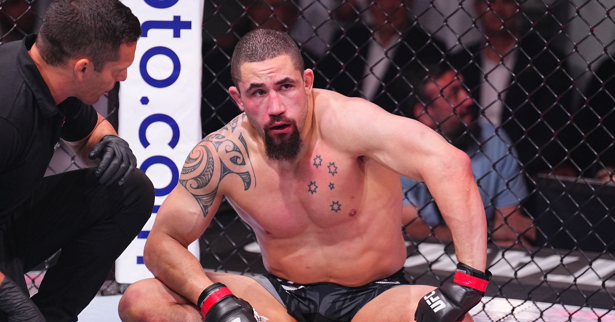 UFC 308 photo details Robert Whittaker’s shattered jaw, teeth from Khamzat Chimaev’s submission