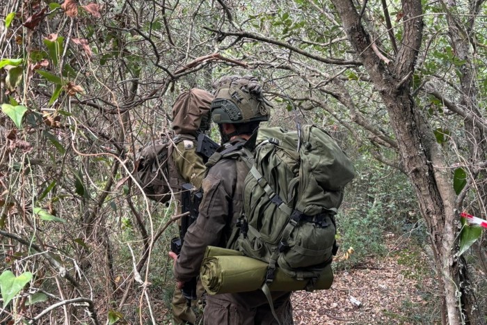 Israeli troops  during a controlled embed organised by the Israeli military in southern Lebanon’s Naqoura region near the border with Israel.