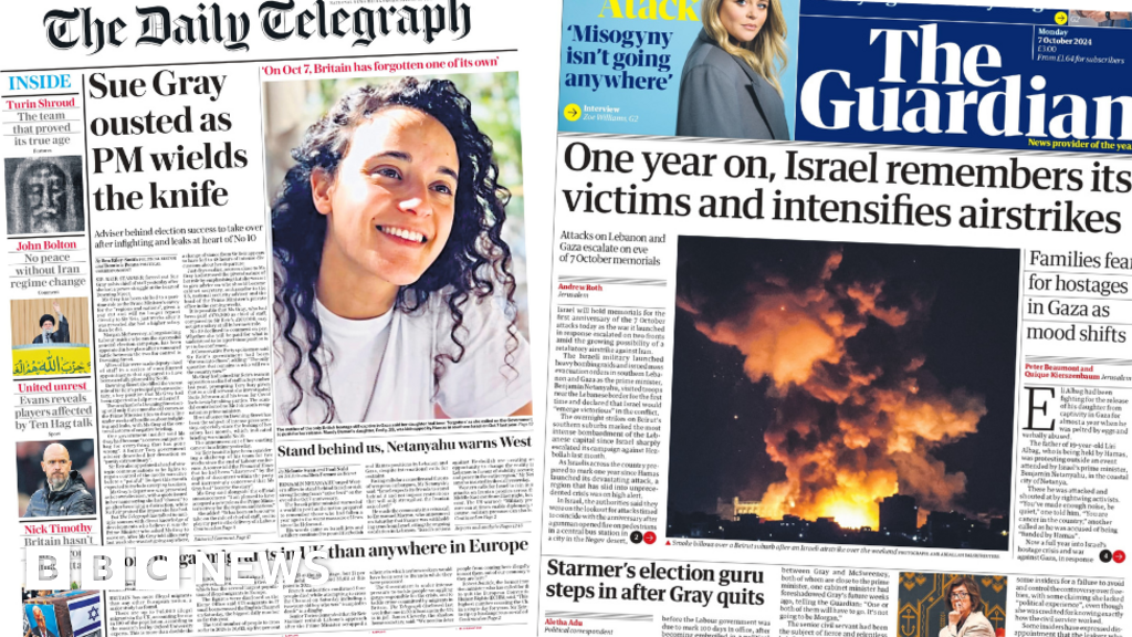 The Papers: 'Gray ousted' and 'Israel remembers'