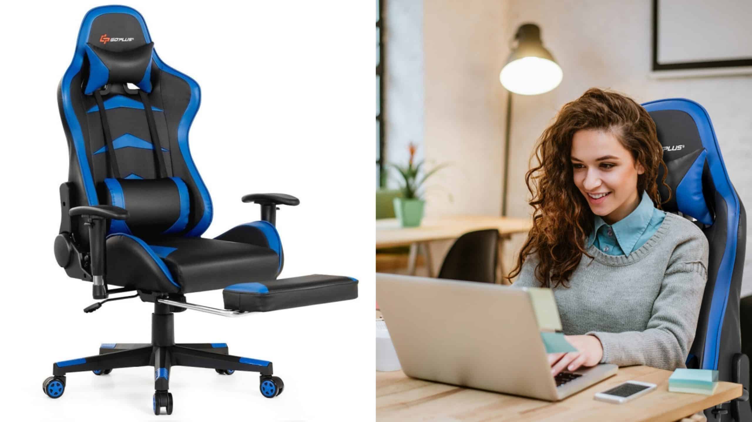 Costway gaming chair with a footrest is now 44% off