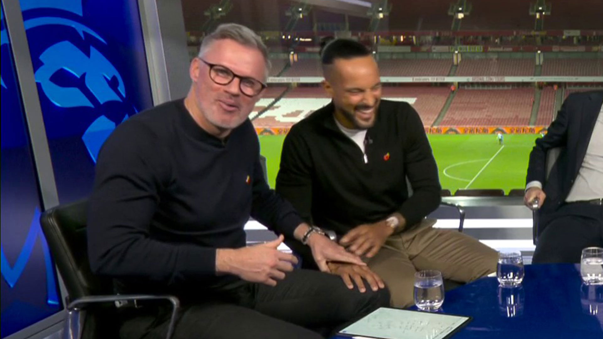 Jamie Carragher and Theo Walcott have awkward 'Thierry Henry moment' live on Sky Sports after Arsenal vs Liverpool