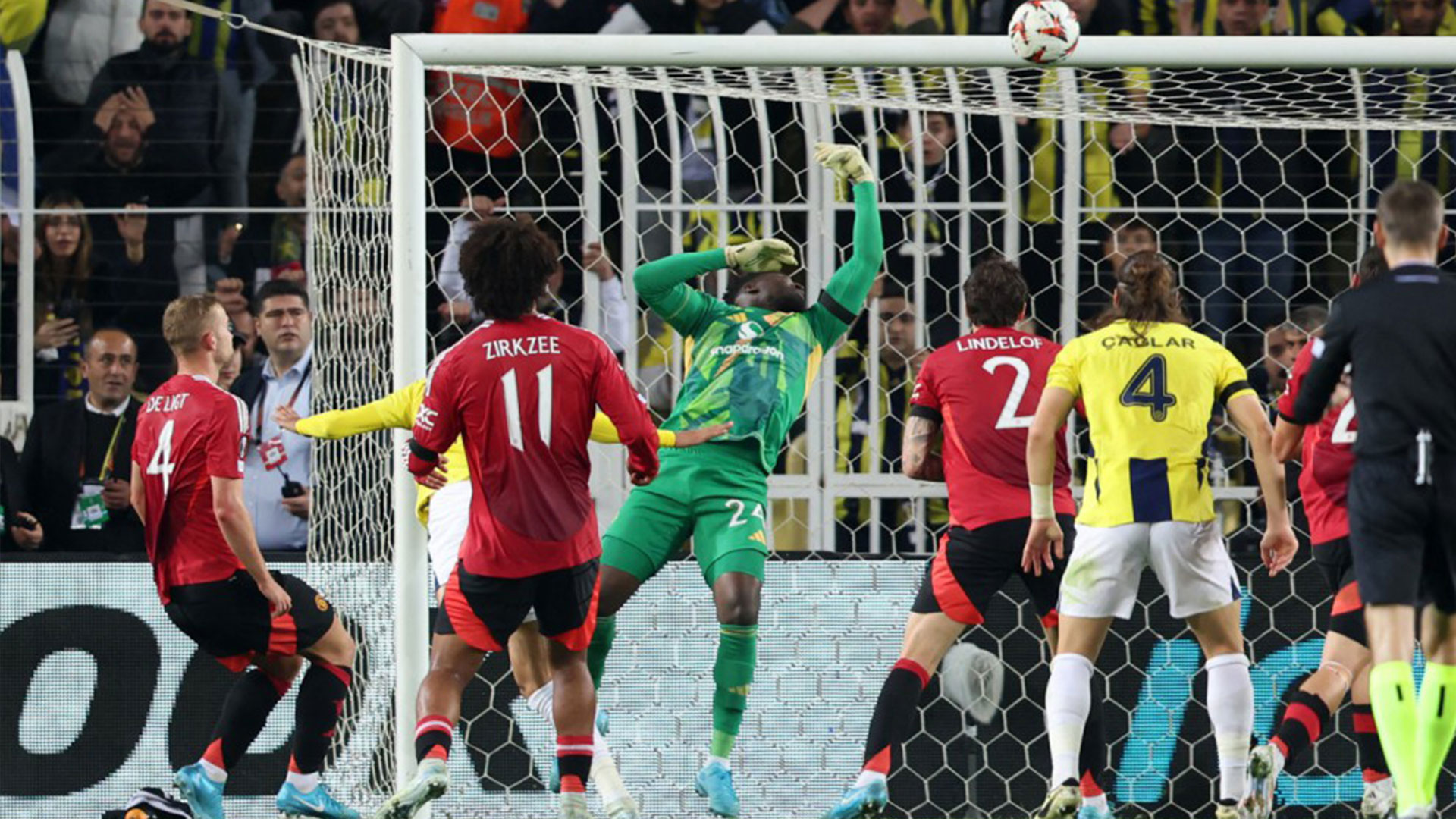 Watch Jose Mourinho's hilarious reaction after Man Utd keeper Andre Onana's 'double worldy' save