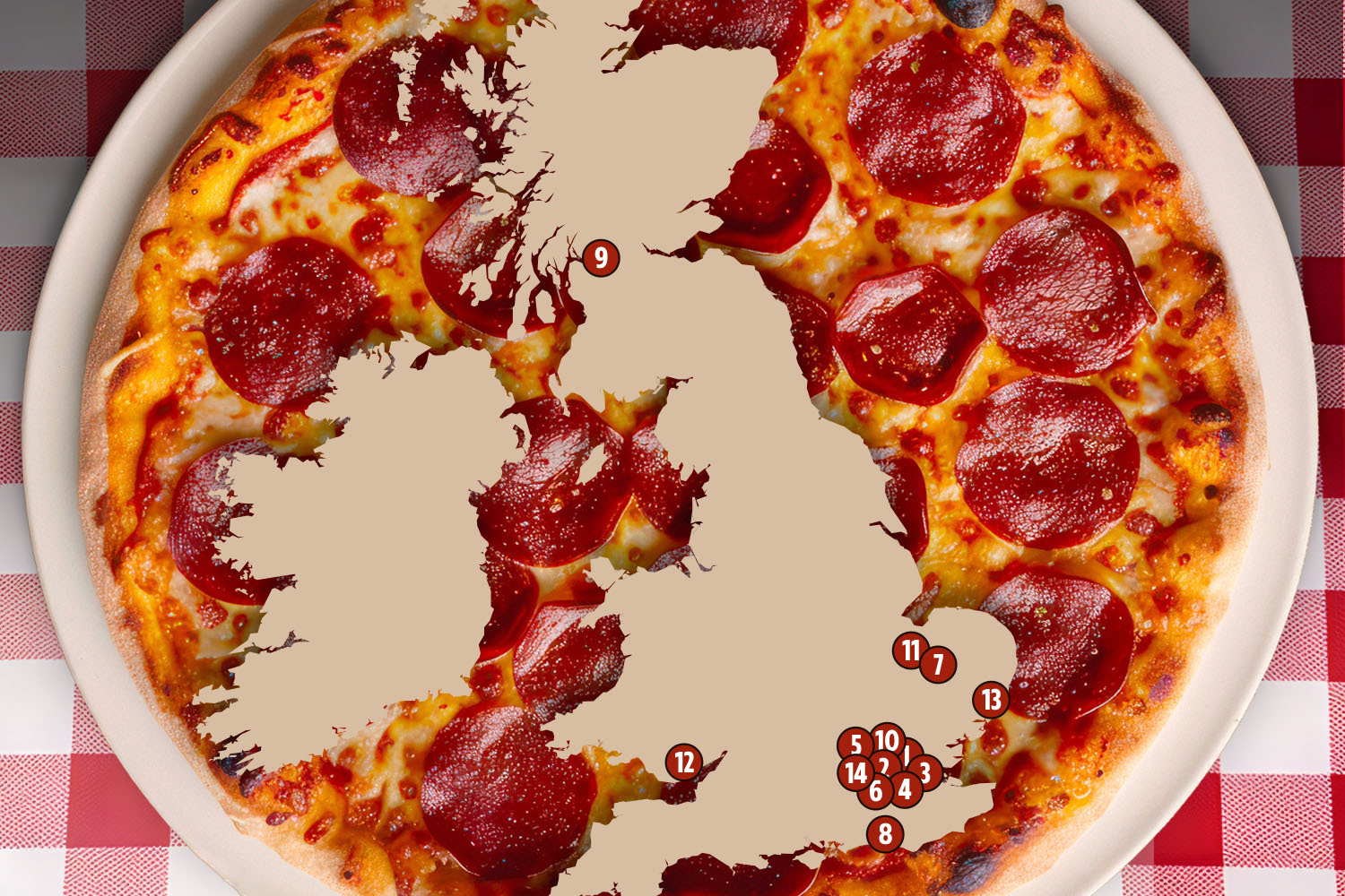 Map reveals best pizzas in Britain - does your hometown favourite make the list?