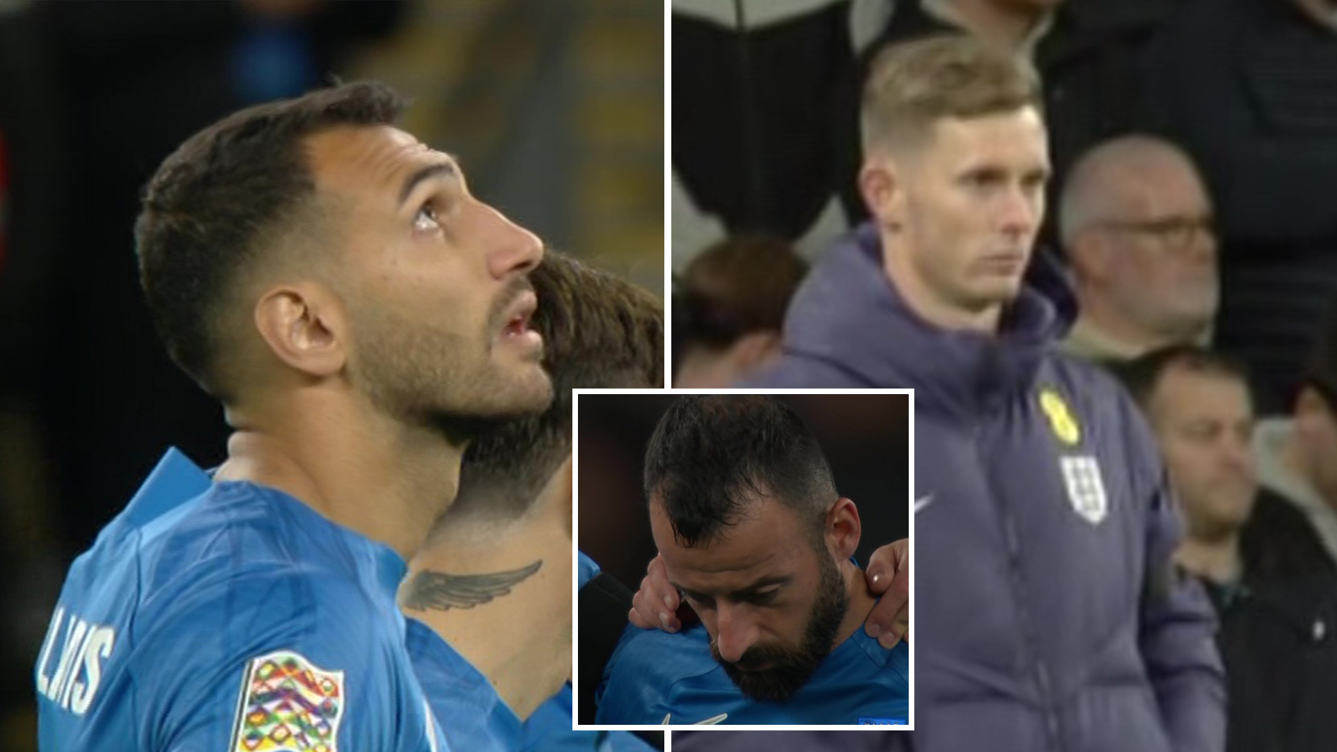 England and Greece stars in emotional minute's silence to pay tribute to George Baldock after tragic death at 31