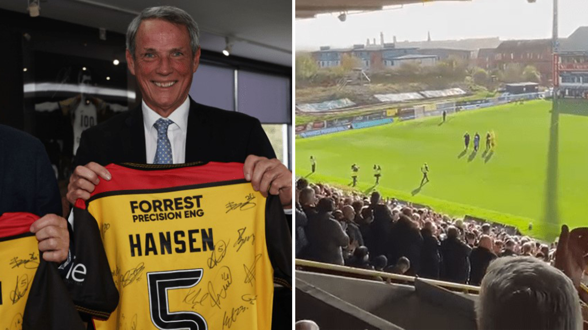 Alan Hansen looks in good spirits as Match of the Day legend, 69, makes rare visit to former club after health scare