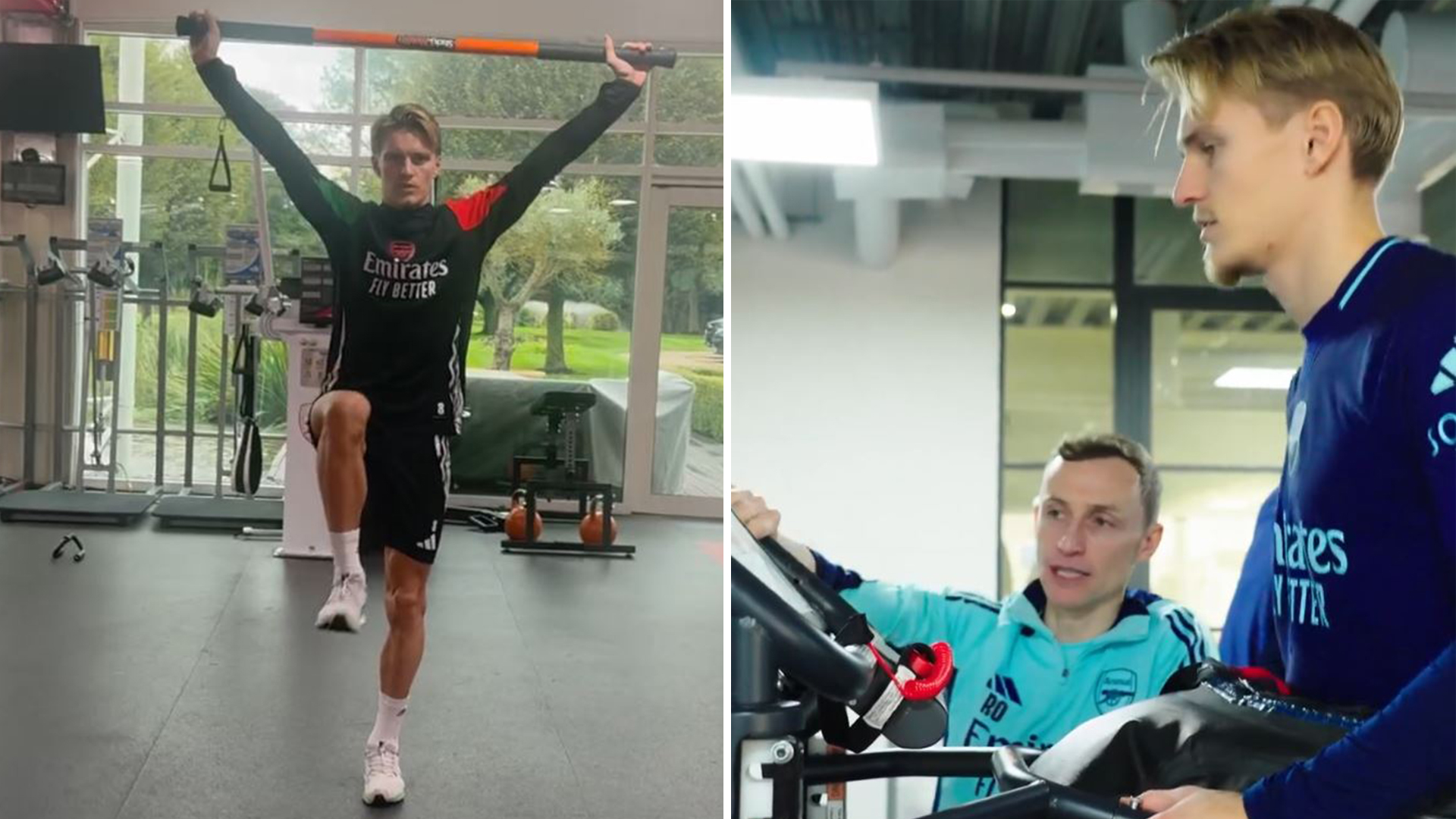 Ecstatic Arsenal fans say 'my captain is BACK' as Martin Odegaard shares workout video in huge boost following injury