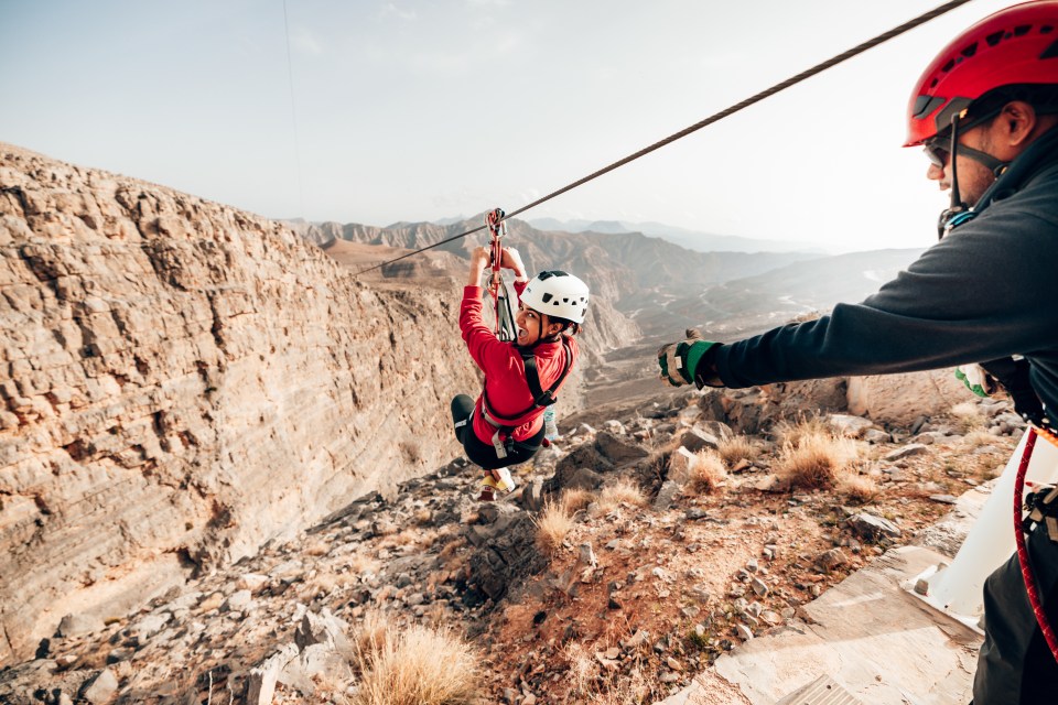 Go zip lining at Ras Al Khaimah