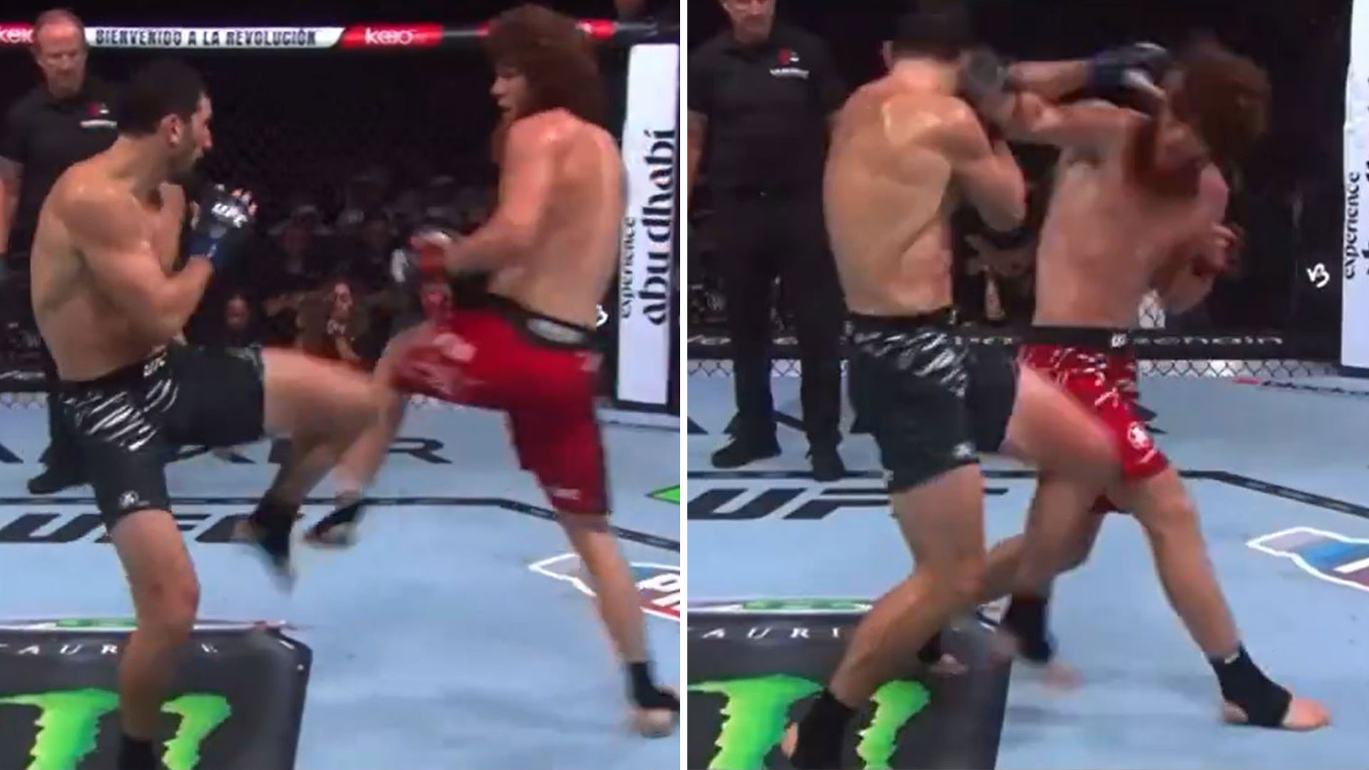 Fans ask ‘what did we just witness?’ after stunning never-before-seen double spinning back fist knockout at UFC 308