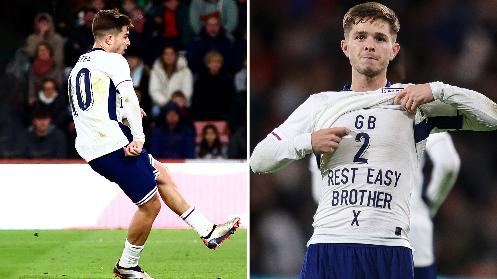 James McAtee pays tribute to tragic pal George Baldock as Man City star scores dramatic late double in England U21s win