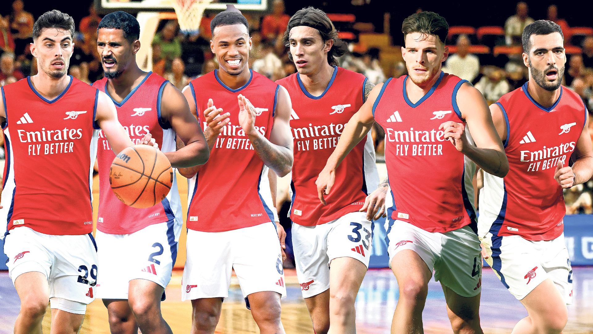 6ft2in Arsenal star admits he feels 'tiny' in Mikel Arteta's giant squad as he says 'it's like a basketball team'