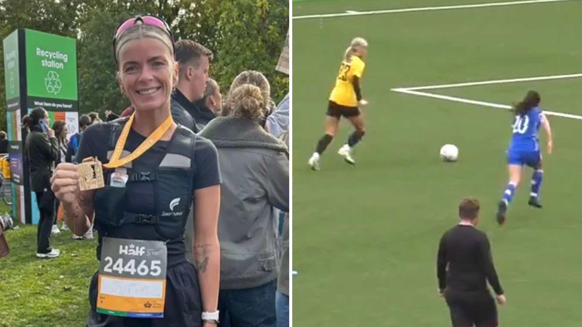 Watch non-league star score stunning goal in huge derby win… just hours after running HALF-MARATHON