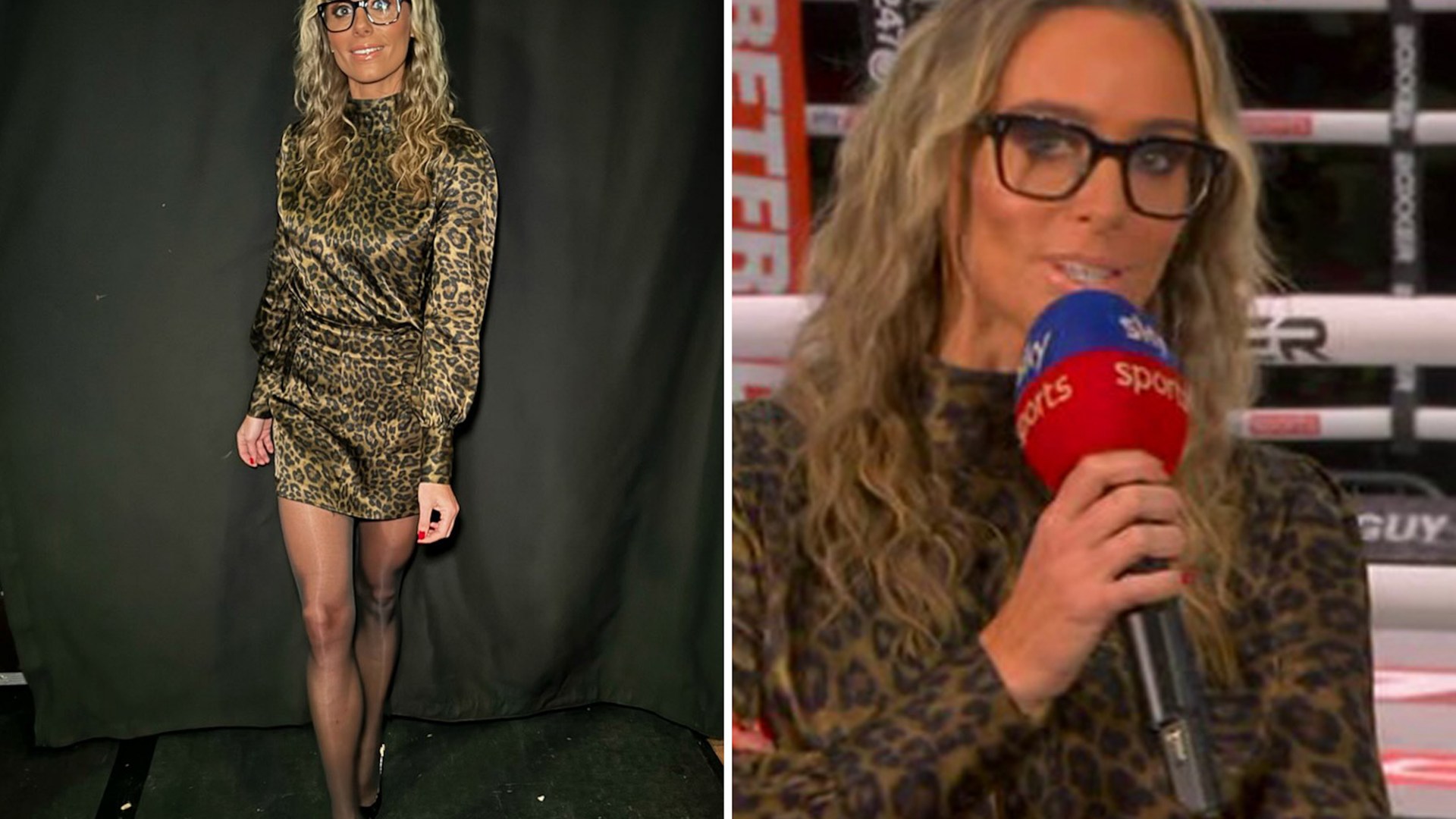 'Absolutely beautiful, the reason why I watch Sky Sports boxing' say fans as Anna Woolhouse stuns in leopard-print dress