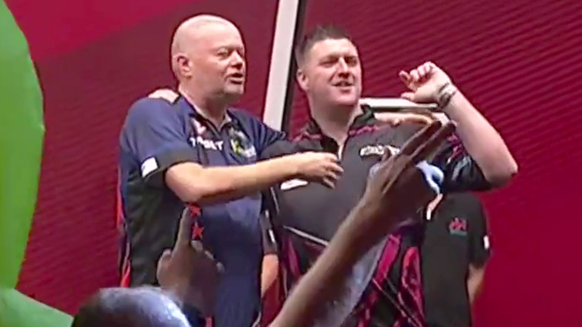 Darts stars Van Barneveld and Gurney share touching moment at end of match despite humiliating WHITEWASH