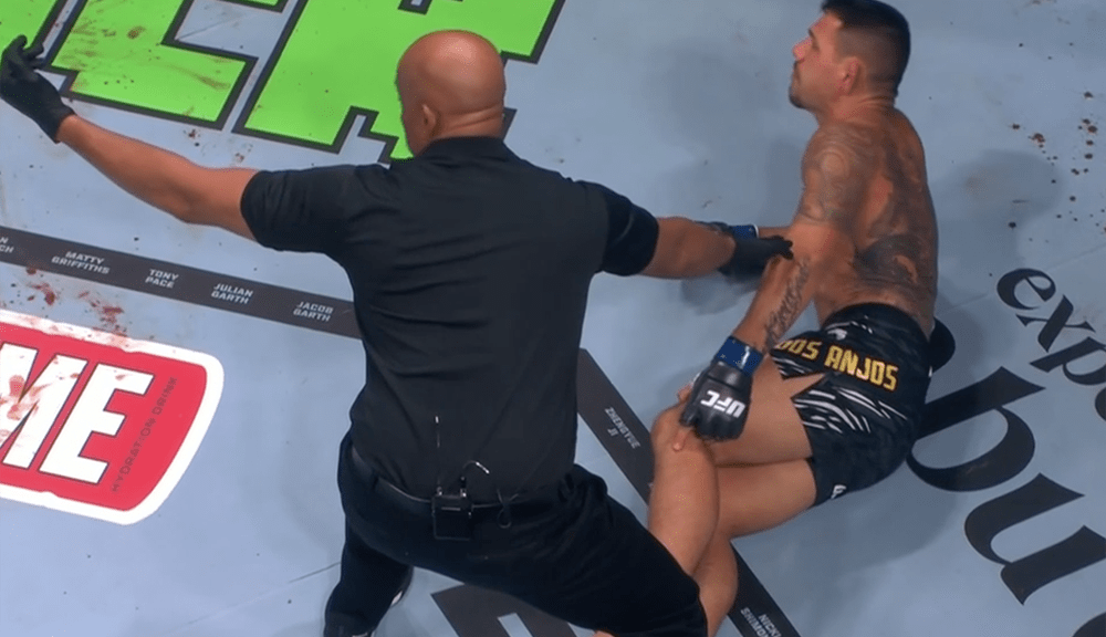 Dos Anjos injures knee, Neal wins by Round 1 TKO