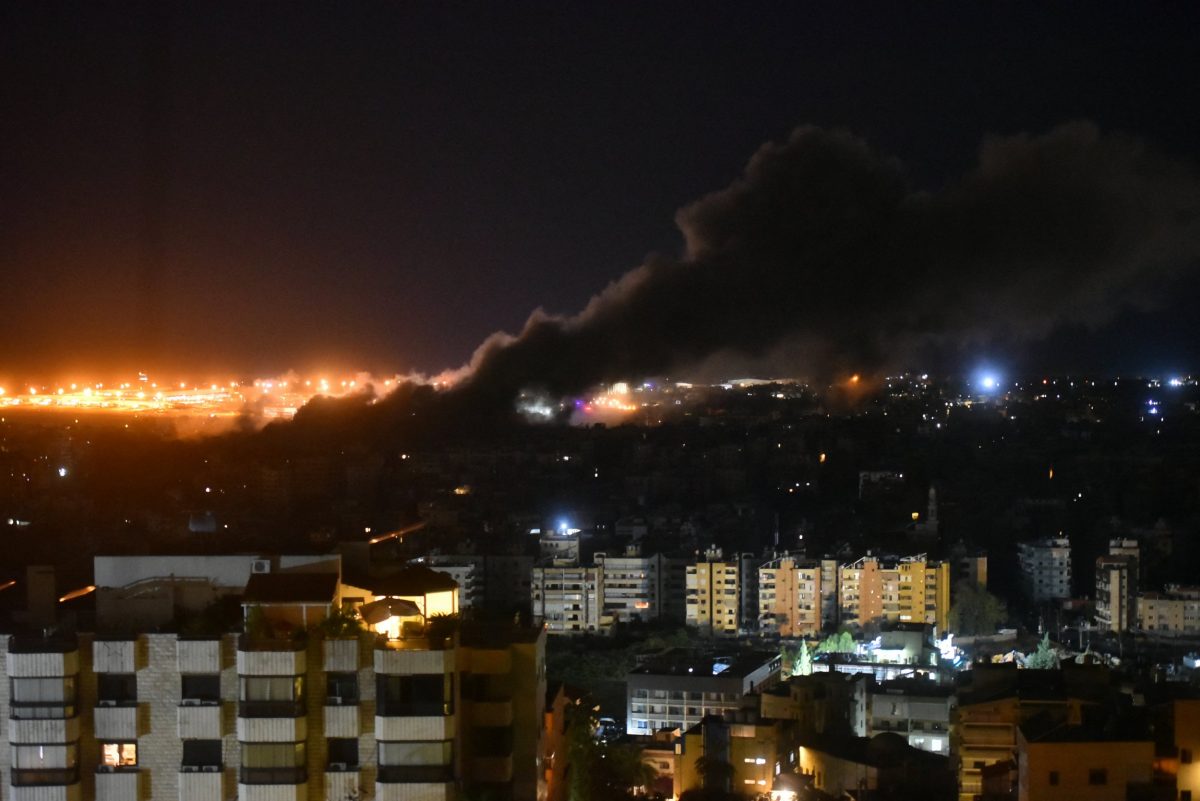 Smoke rises from the site of an Israeli airstrike that targeted a neighborhood in Beirut's southern suburb early on October 1, 2024. (Photo by Fadel ITANI / AFP) (Photo by FADEL ITANI/AFP via Getty Images)