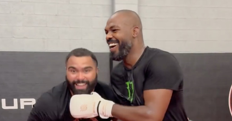 Watch Jon Jones train with Olympic gold medalist Gable Steveson, Joseph Parker ahead of UFC 309