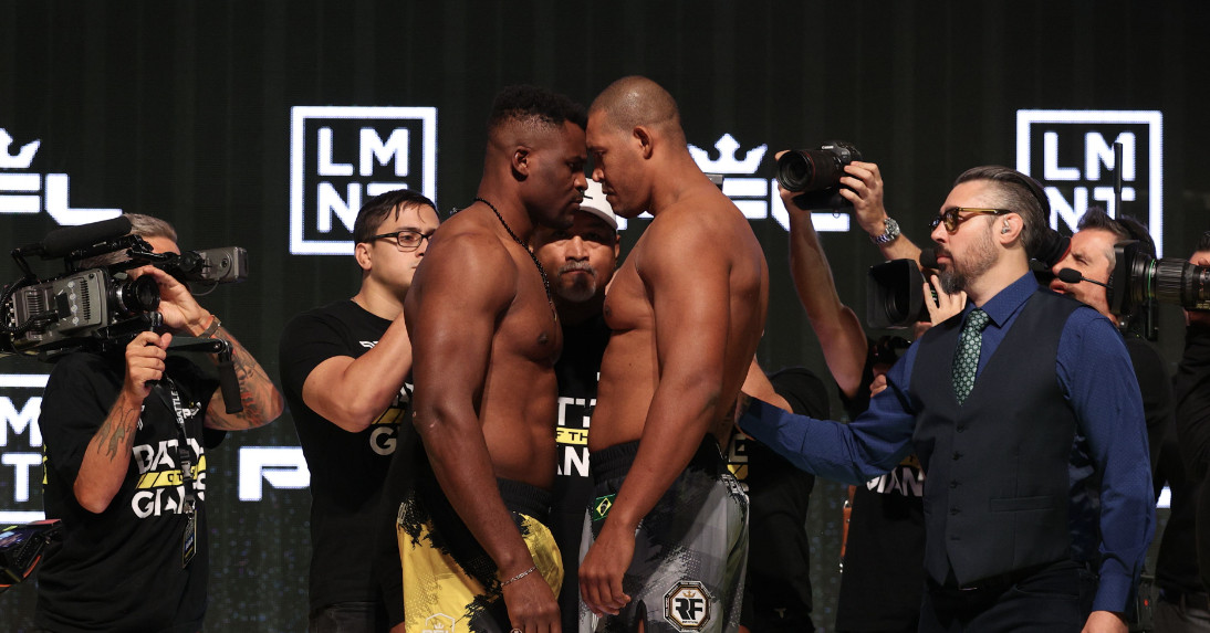 Watch Francis Ngannou, Renan Ferreira go forehead-to-forehead during heated final staredown