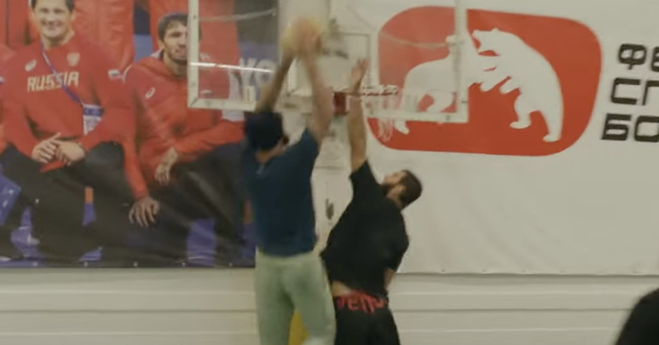 UFC 308 Embedded, Episode 1: Khamzat Chimaev posterizes teammate with dunk in wrestleball game