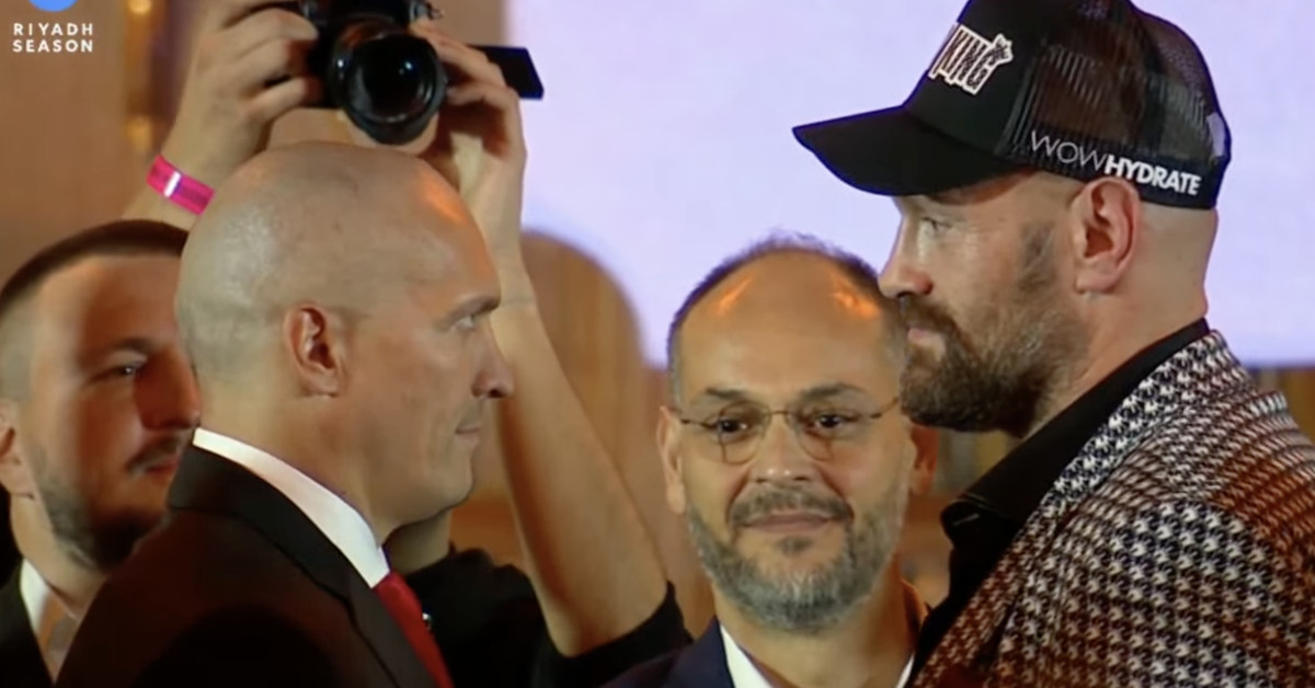 Oleksandr Usyk and Tyson Fury share lighthearted press conference, have first faceoff ahead of December rematch