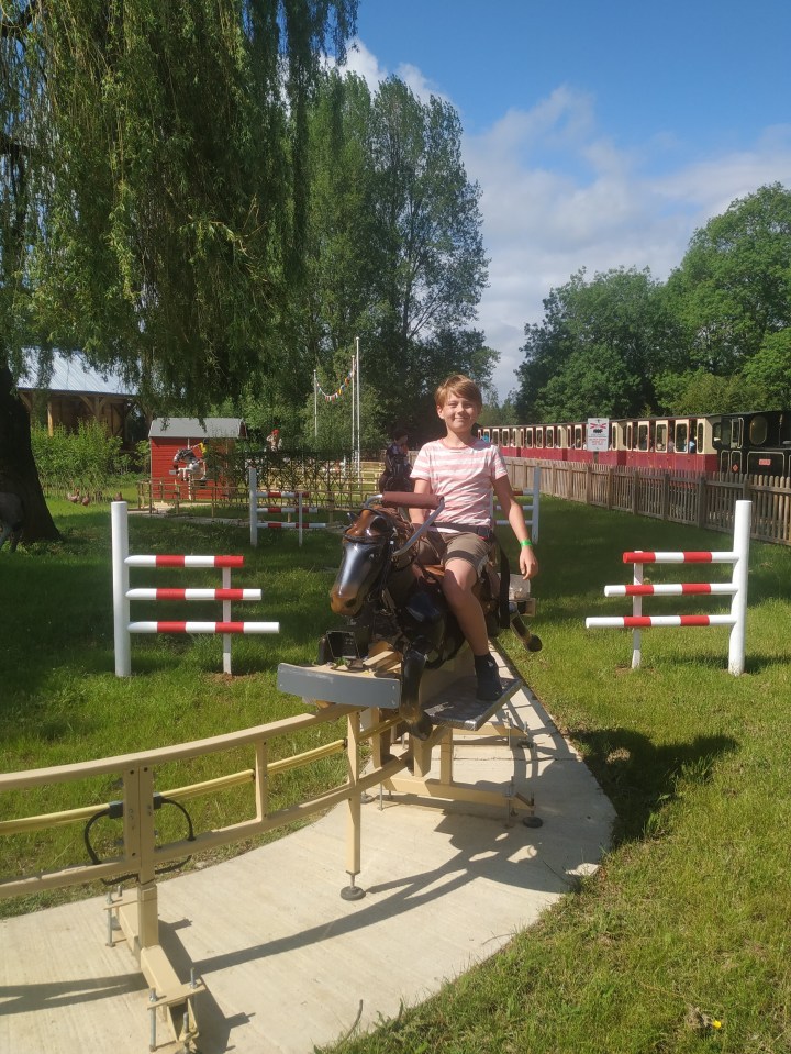 Travel writer Catherine Lofthouse's son enjoys one of the rides at Wicksteed Park