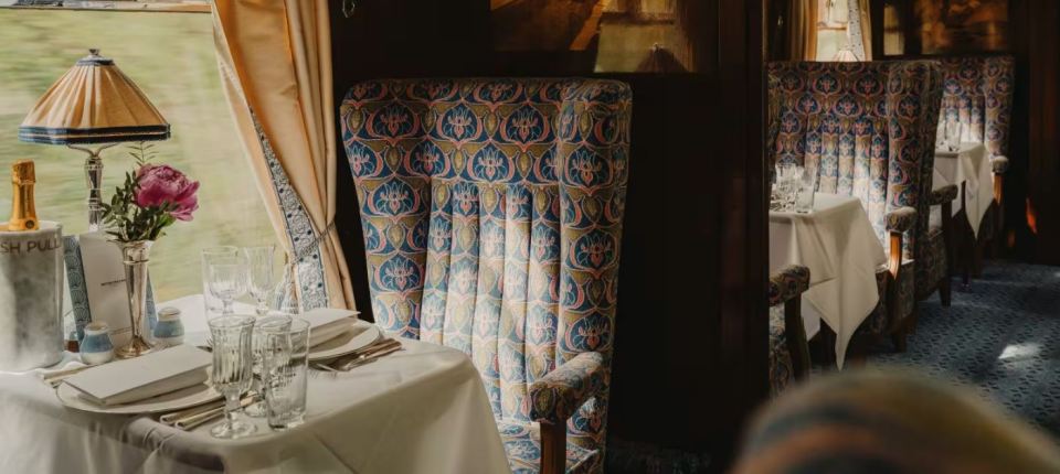 Each carriage is decorated differently, with antique upholstery and vintage lighting